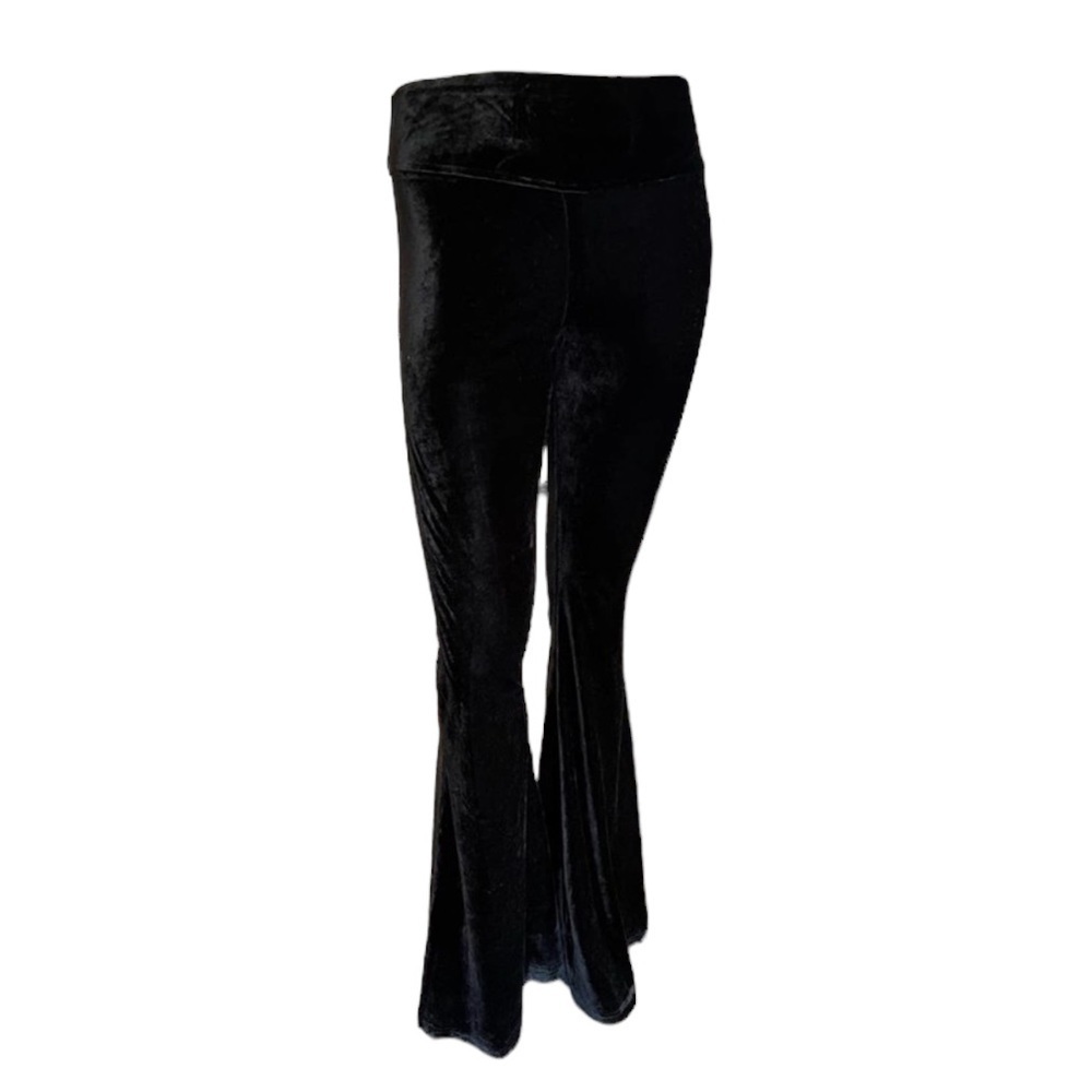 Gypsy Junkies black velour flare leg pants size M/L
